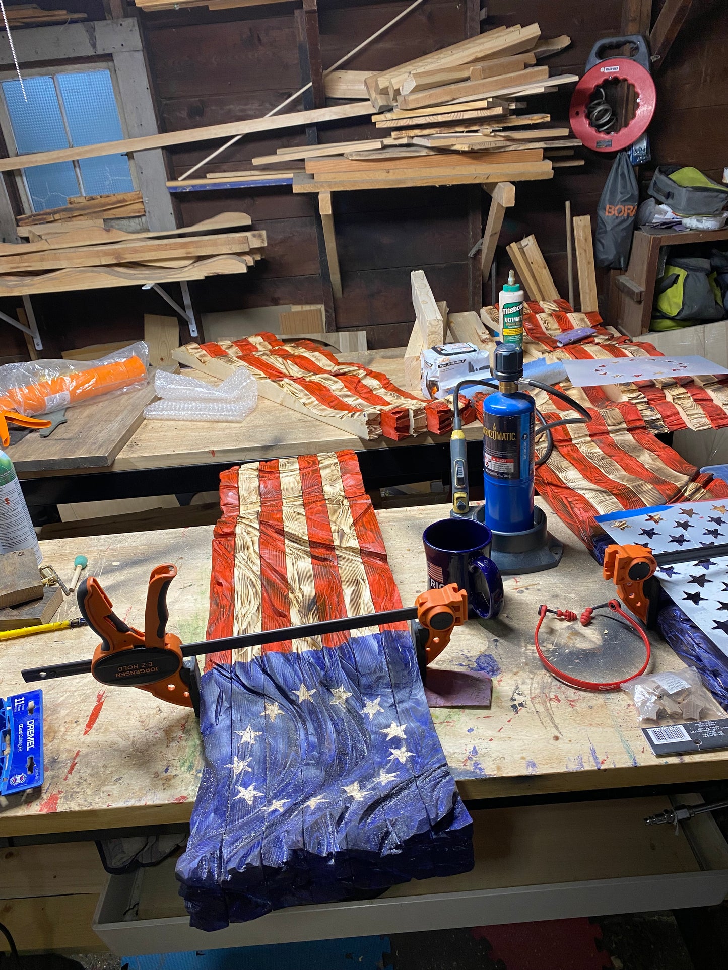 Betsy Ross Wooden Flag in progress