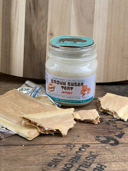 Brown Sugar Tart hand-poured soy candle with brown sugar tart