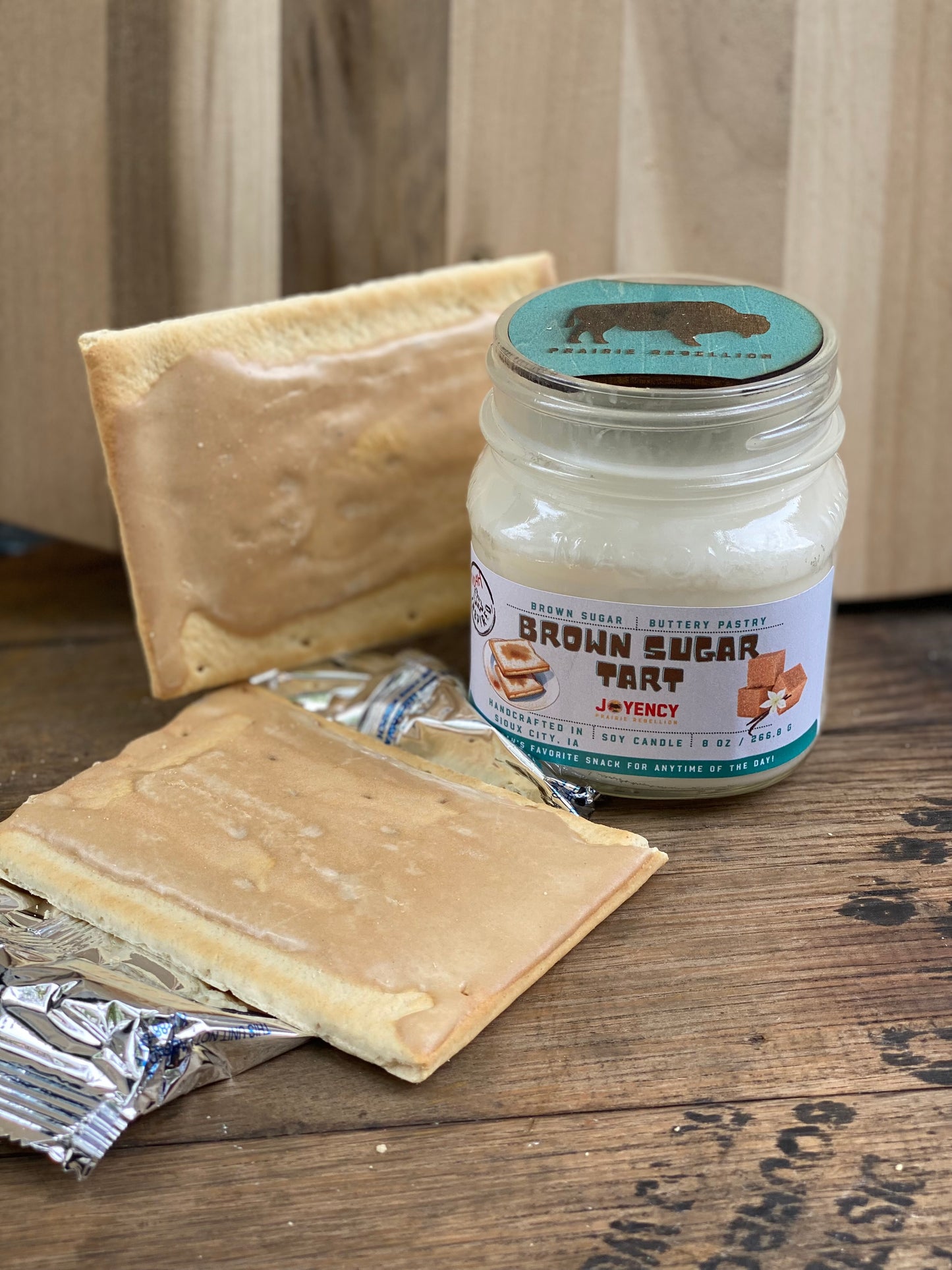 Brown Sugar Tart hand-poured soy candle with brown sugar tart