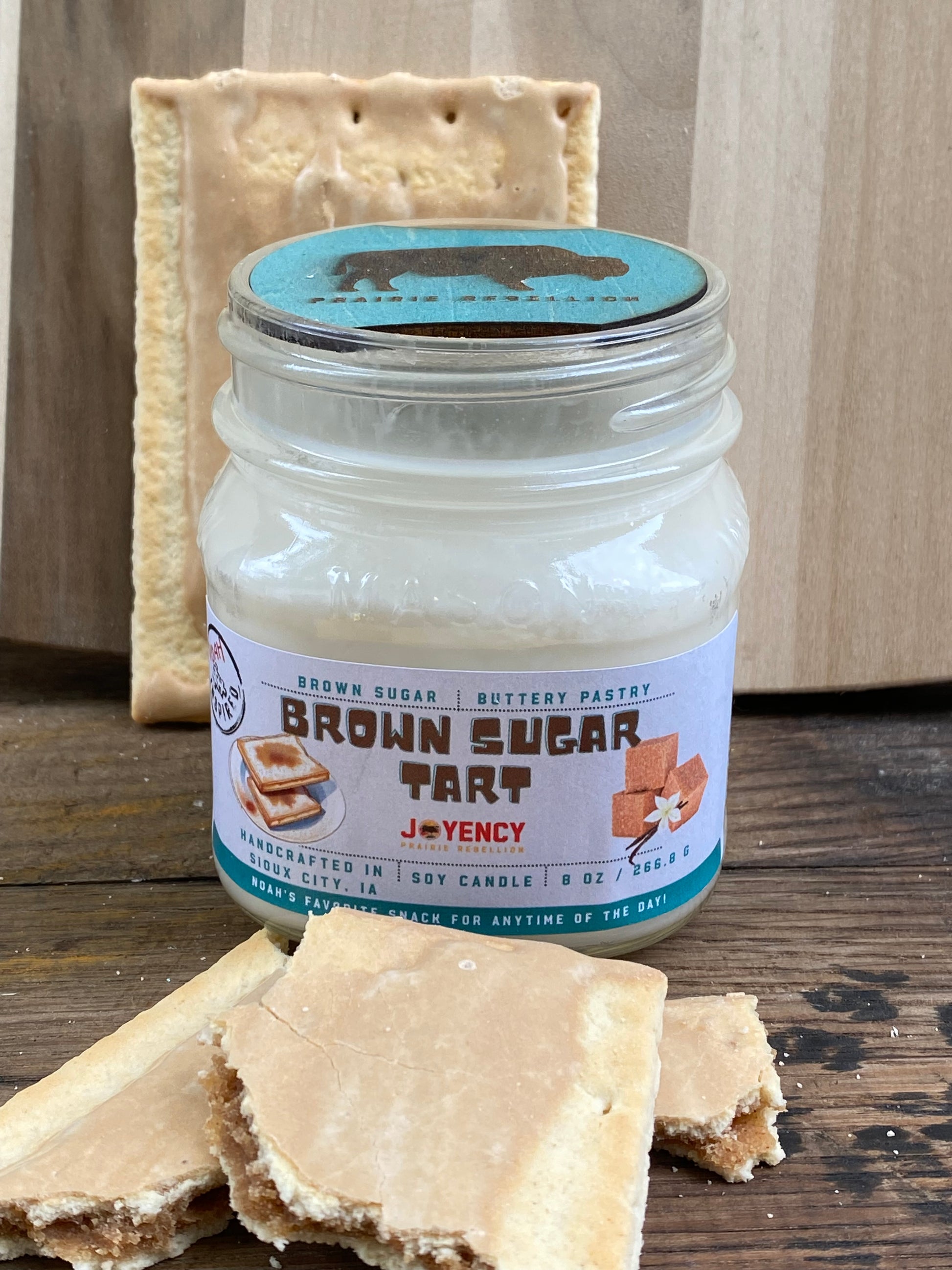 Brown Sugar Tart hand-poured soy candle with brown sugar tart