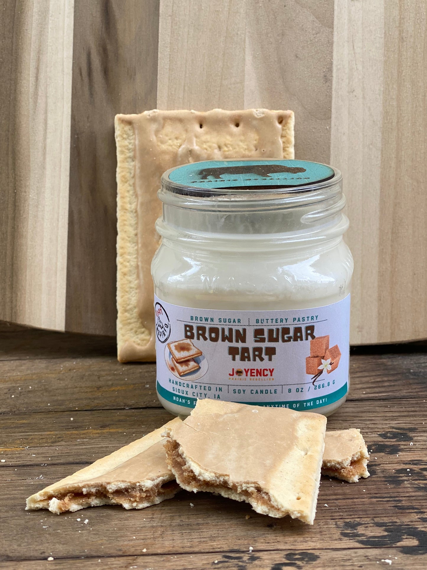 Brown Sugar Tart hand-poured soy candle with brown sugar tart
