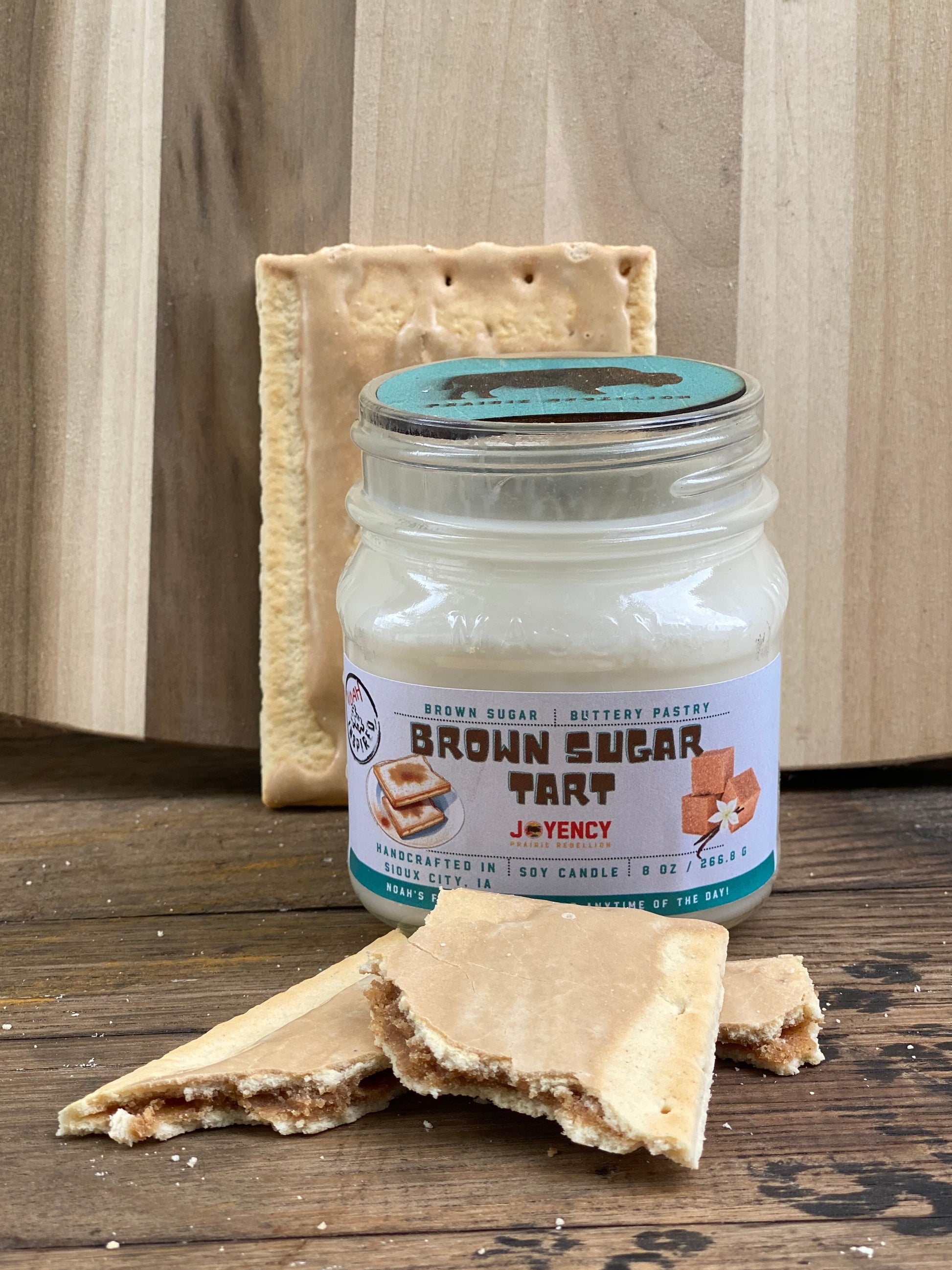 Brown Sugar Tart hand-poured soy candle with brown sugar tart