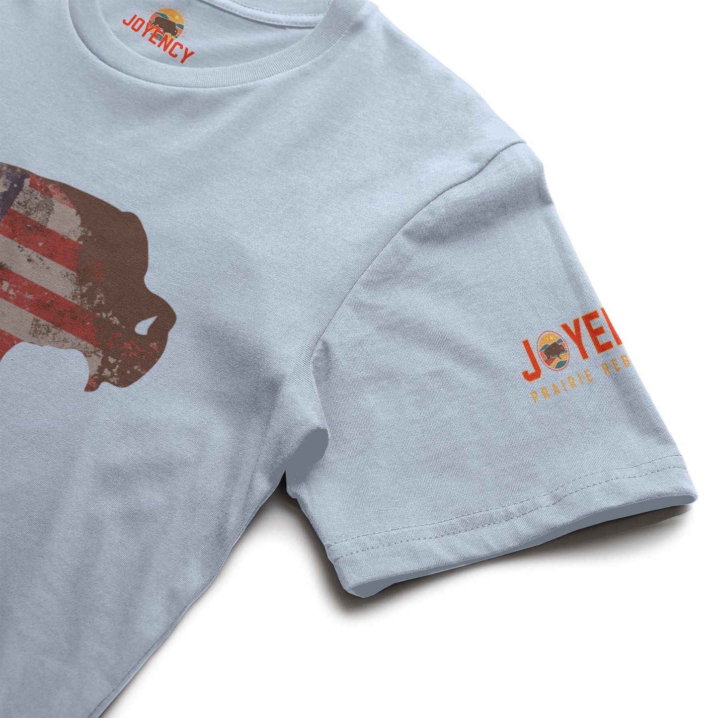 Joyency Buffalo Shirt with Distressed Flag, no words