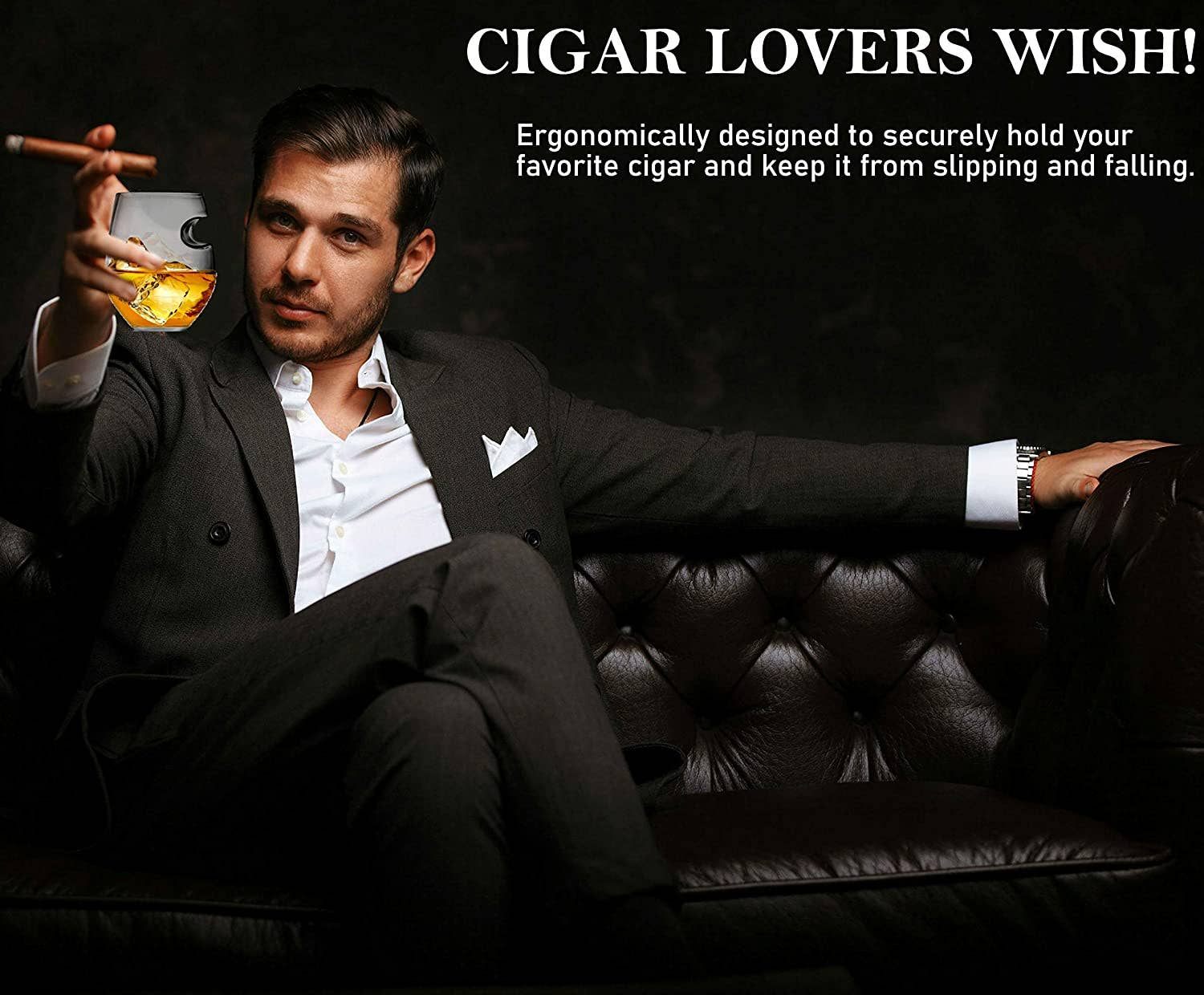 Cigar holding whiskey glasses 3