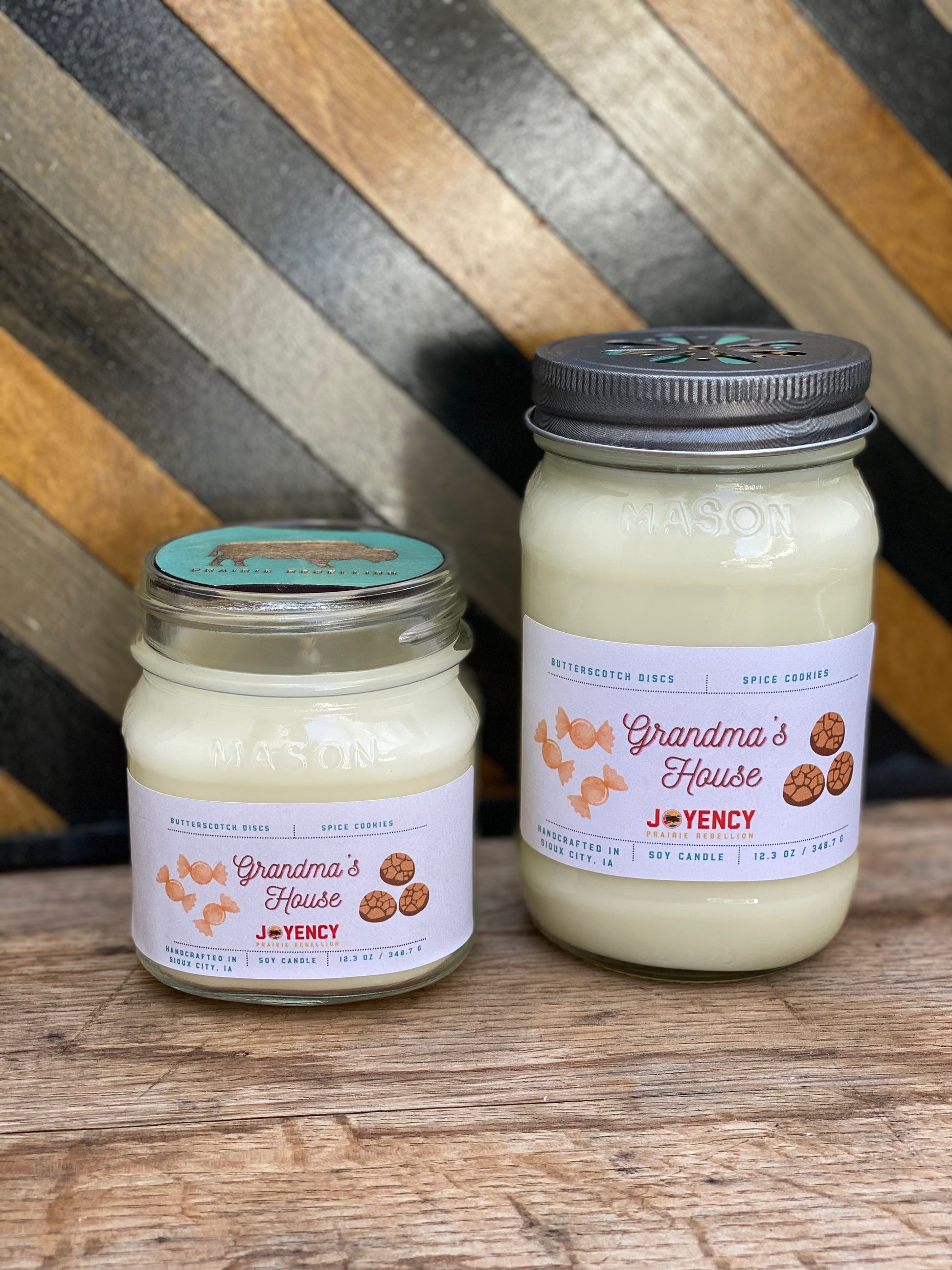 Grandma's House hand-poured soy candle with butterscotch and spiced cookies