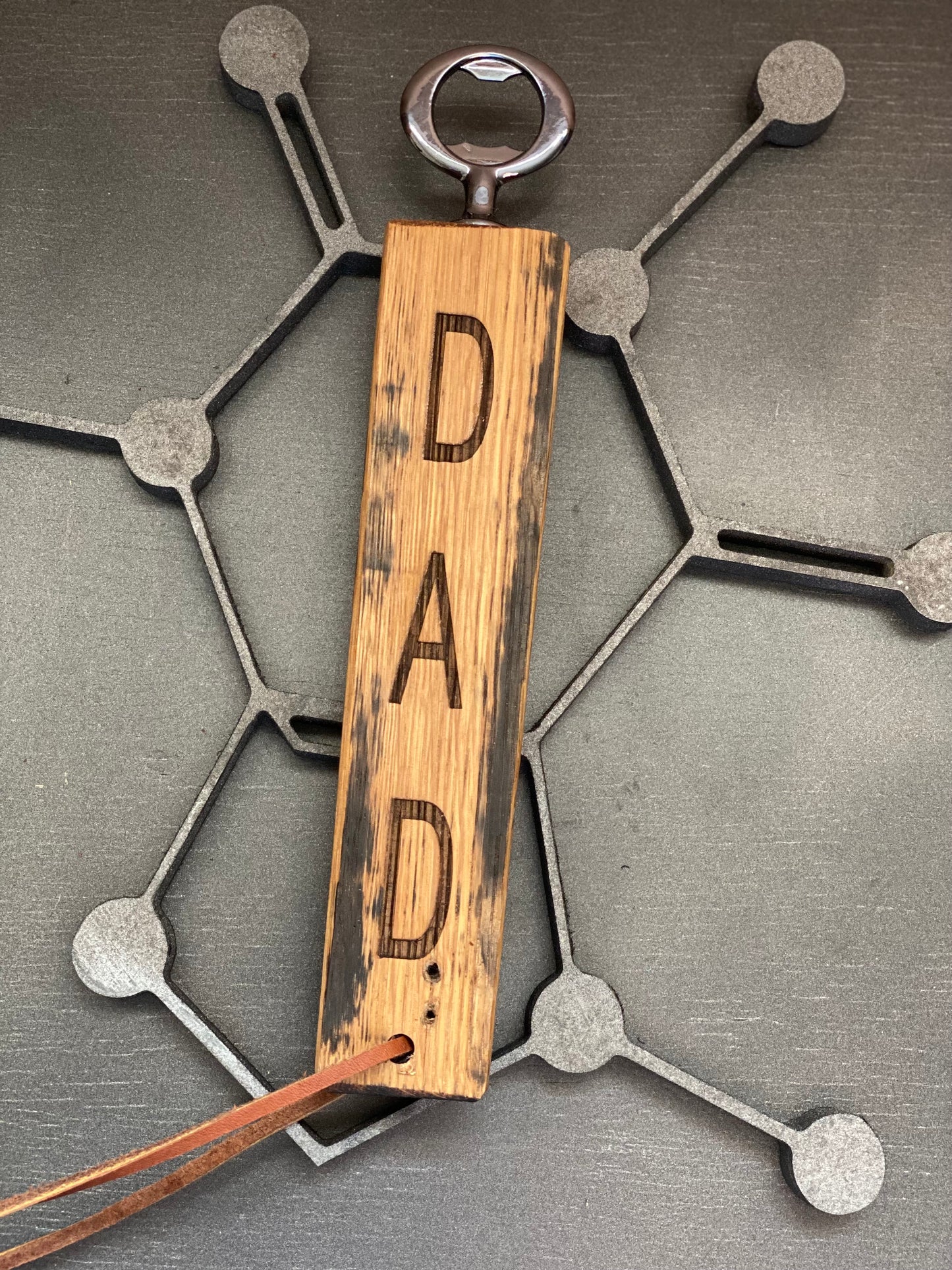 Handcrafted Whiskey Barrel Bottle Opener – Customizable & Rustic