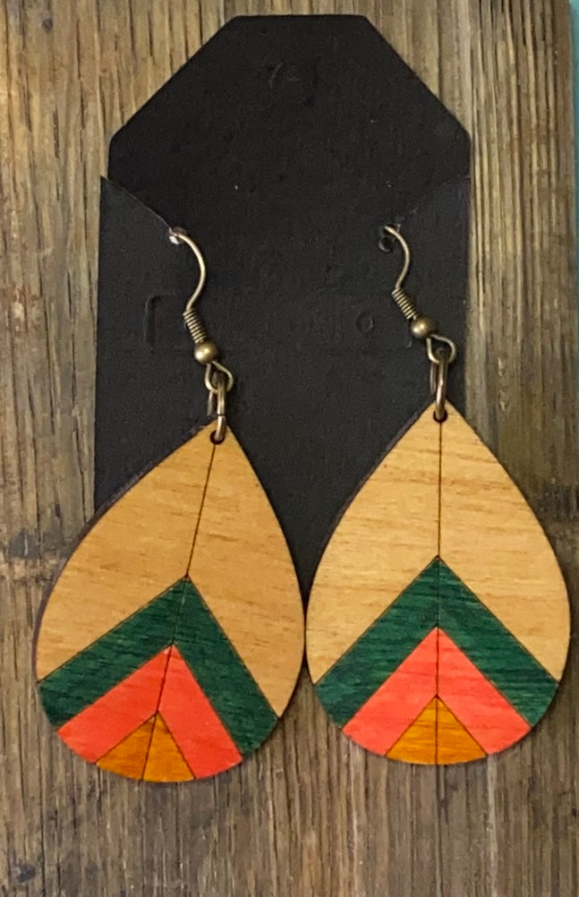 Hand Colored Teardropped Goodness, Earrings