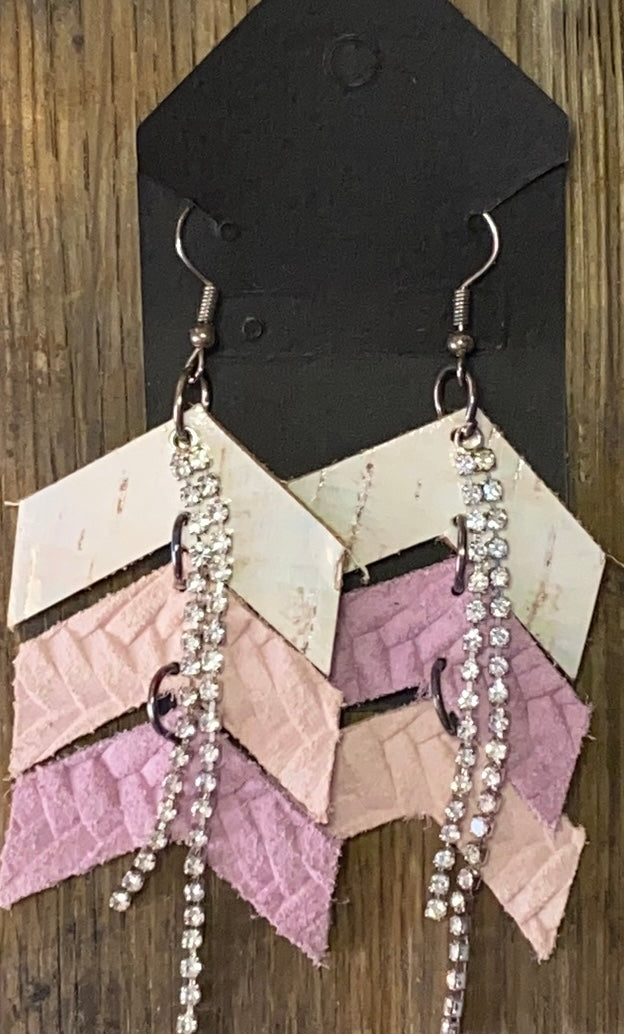 Leather Dangling Cheveron Earrings hyperallergic