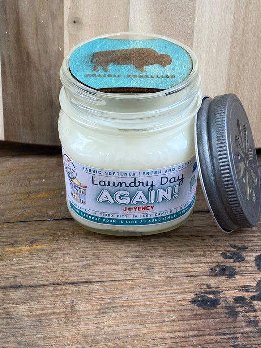 Laundry Day Again soy candle jar