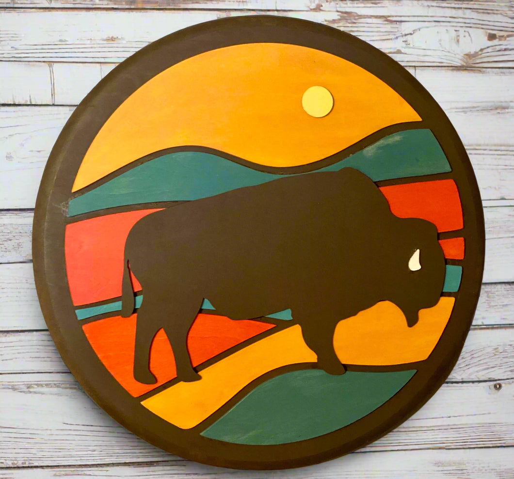 Rusitc Buffalo Sign