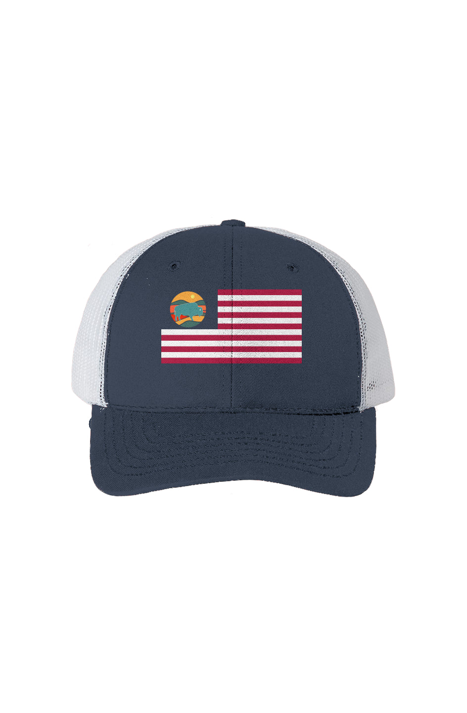 Joyency Flag HatUSA-Made-White Mesh Trucker Cap