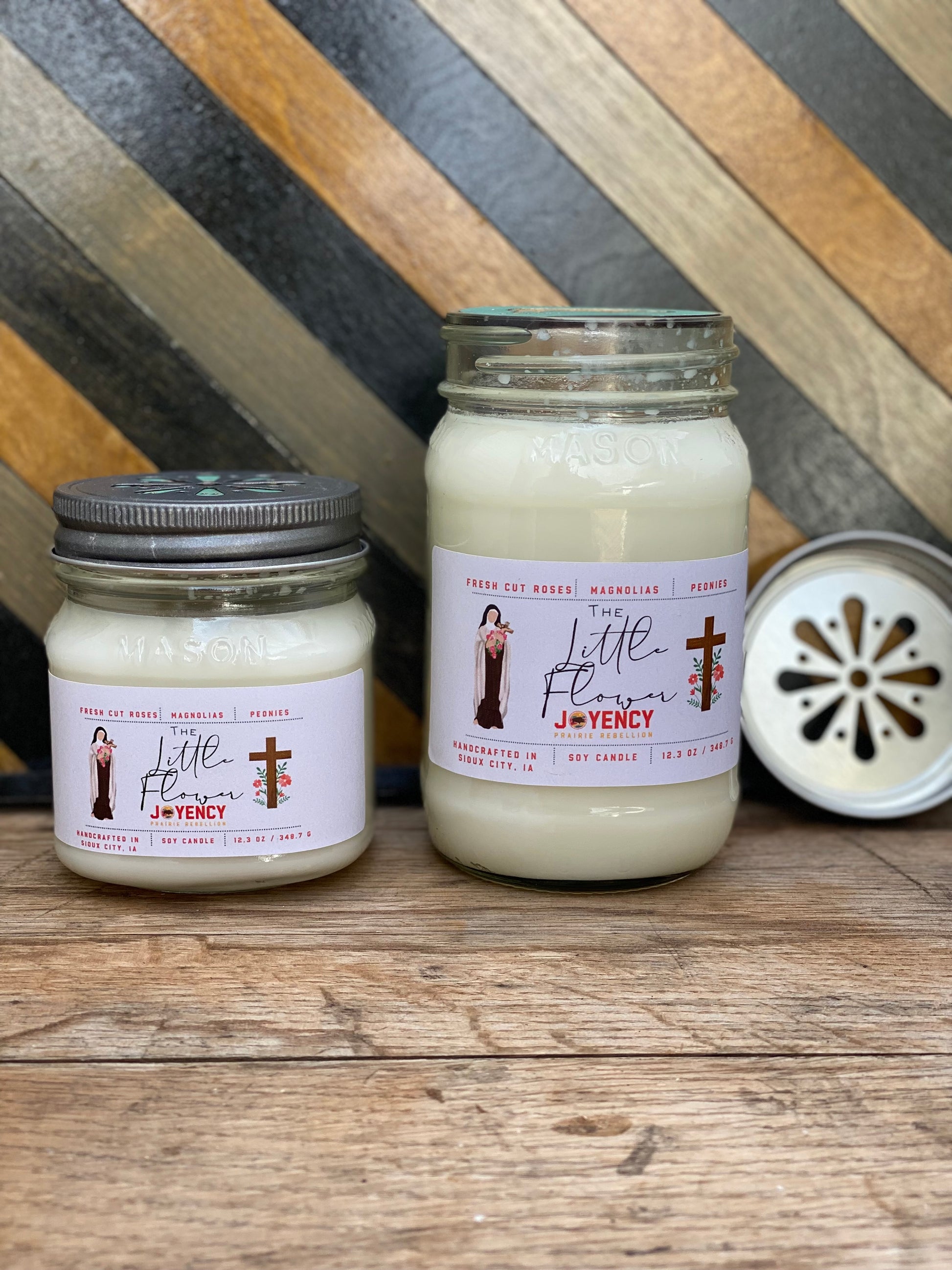 The Little Flower hand-poured soy candle with floral theme