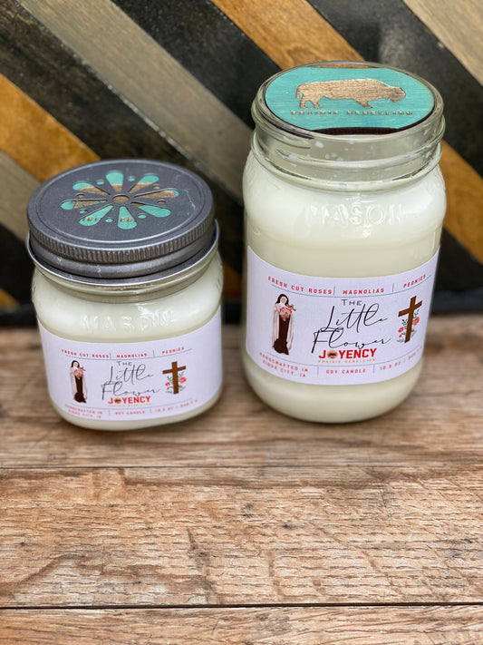 The Little Flower hand-poured soy candle with floral theme