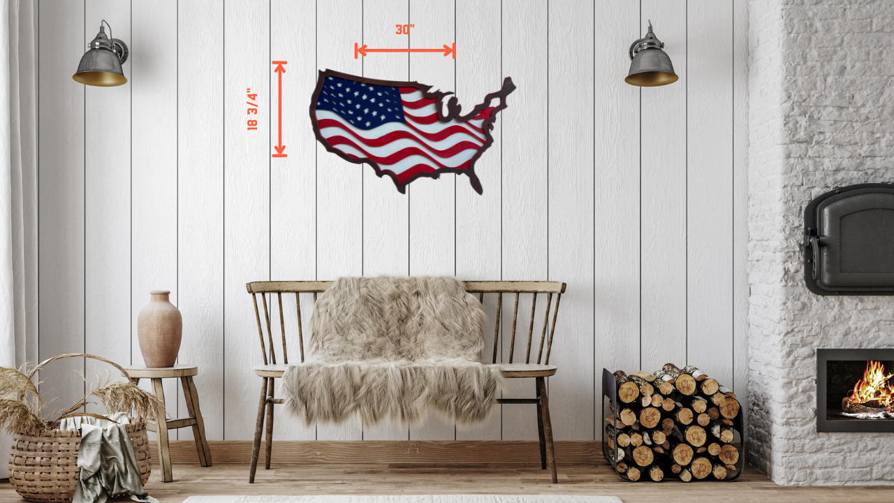 USA Flag Map