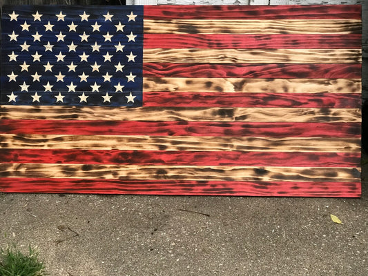 Flat Wooden American Flag, Wall Decor
