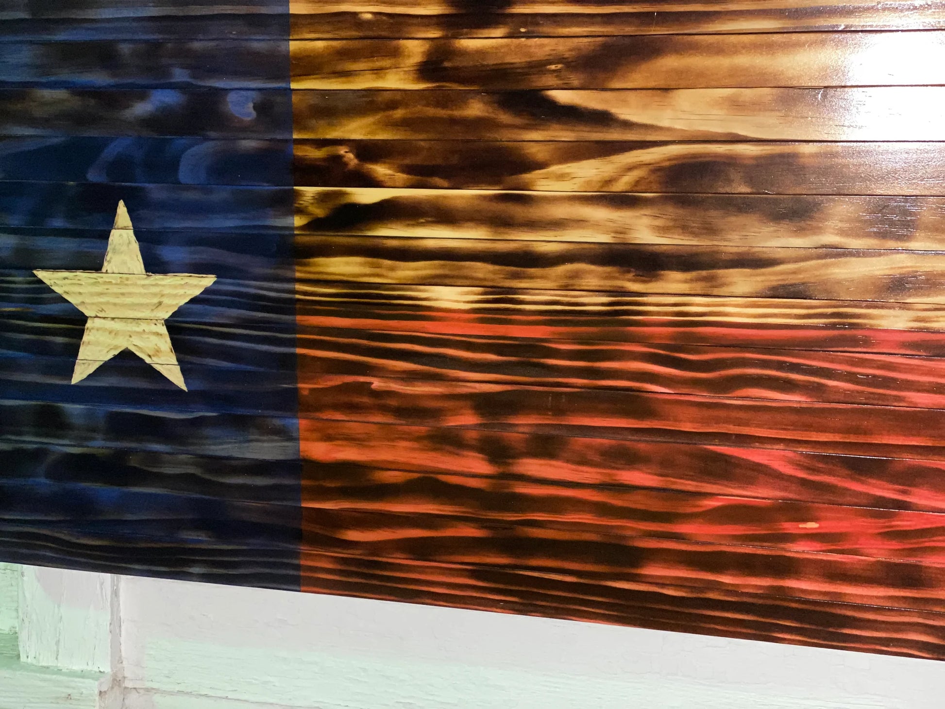 Wooden Texas Flag