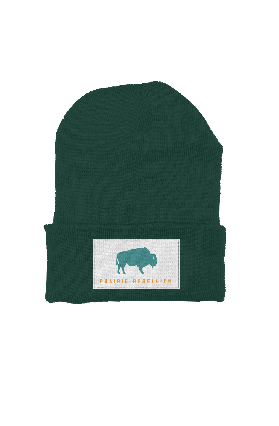 Teal Buffalo Patch Beanie