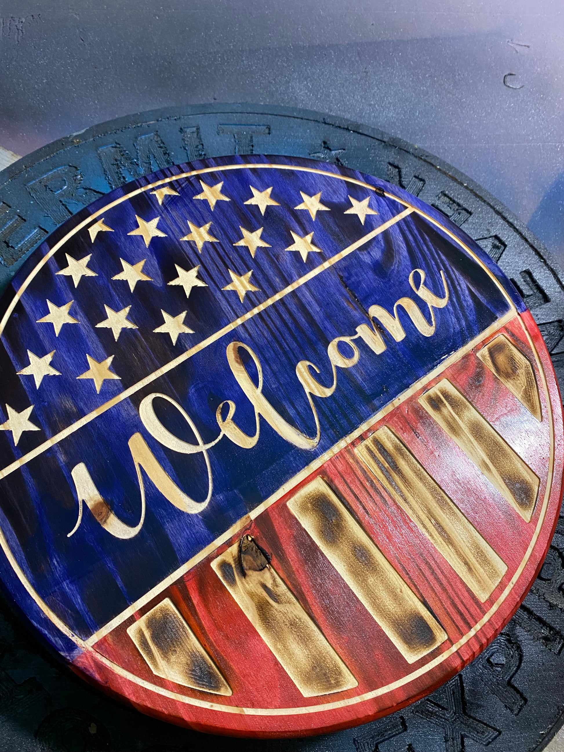 Circle Welcome Sign