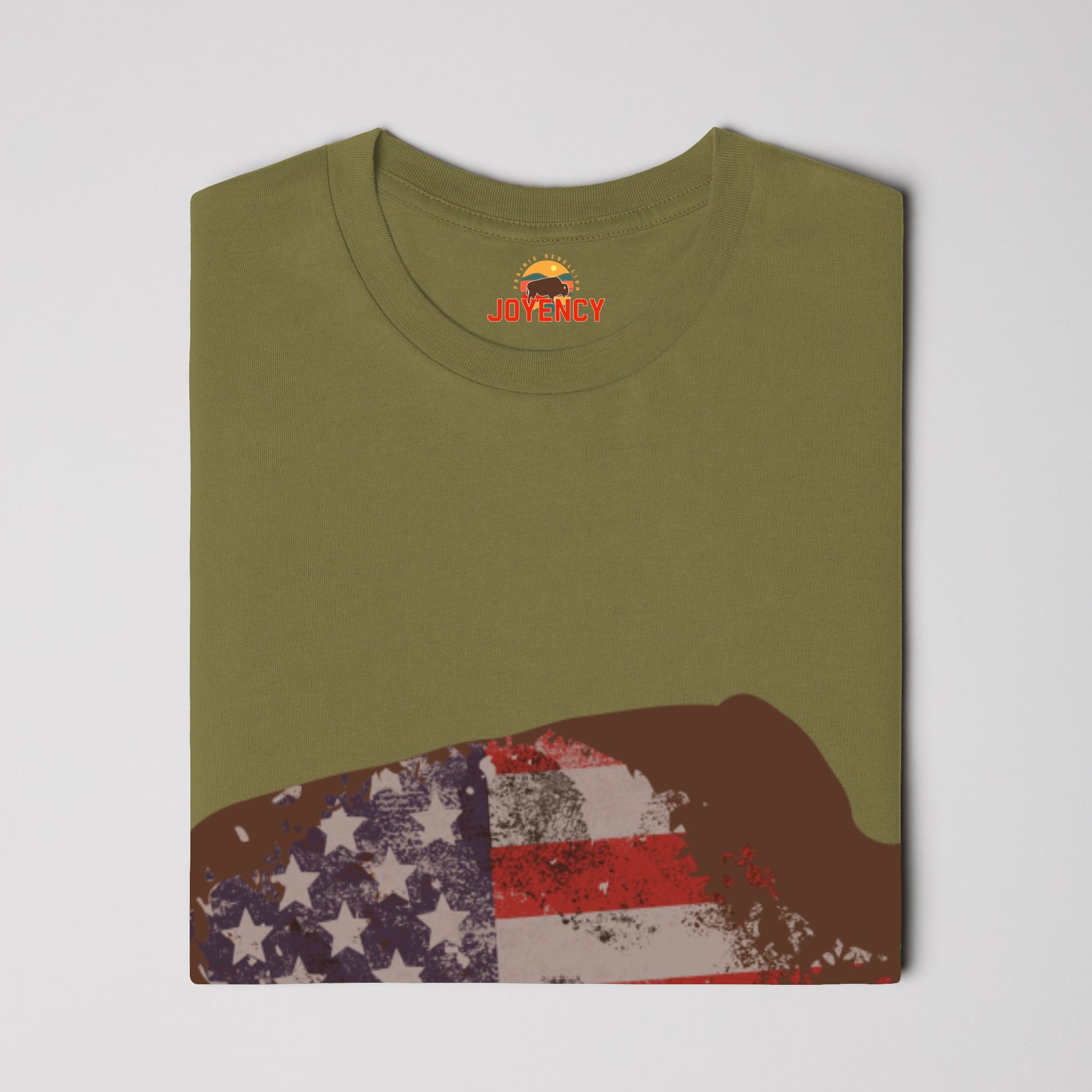 Joyency 'Merica Buffalo Shirt featuring bold red lettering