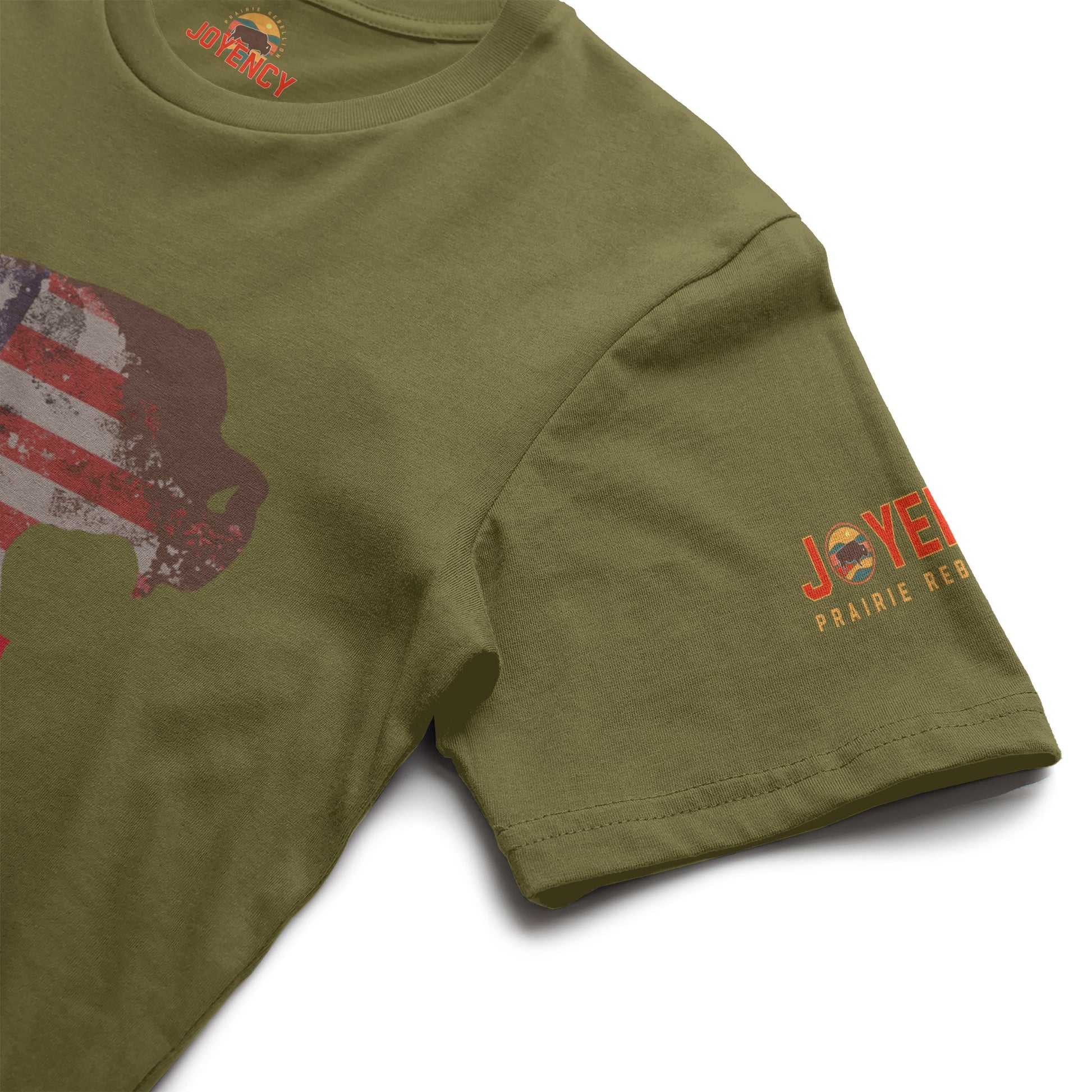 Joyency 'Merica Buffalo Shirt featuring bold red lettering