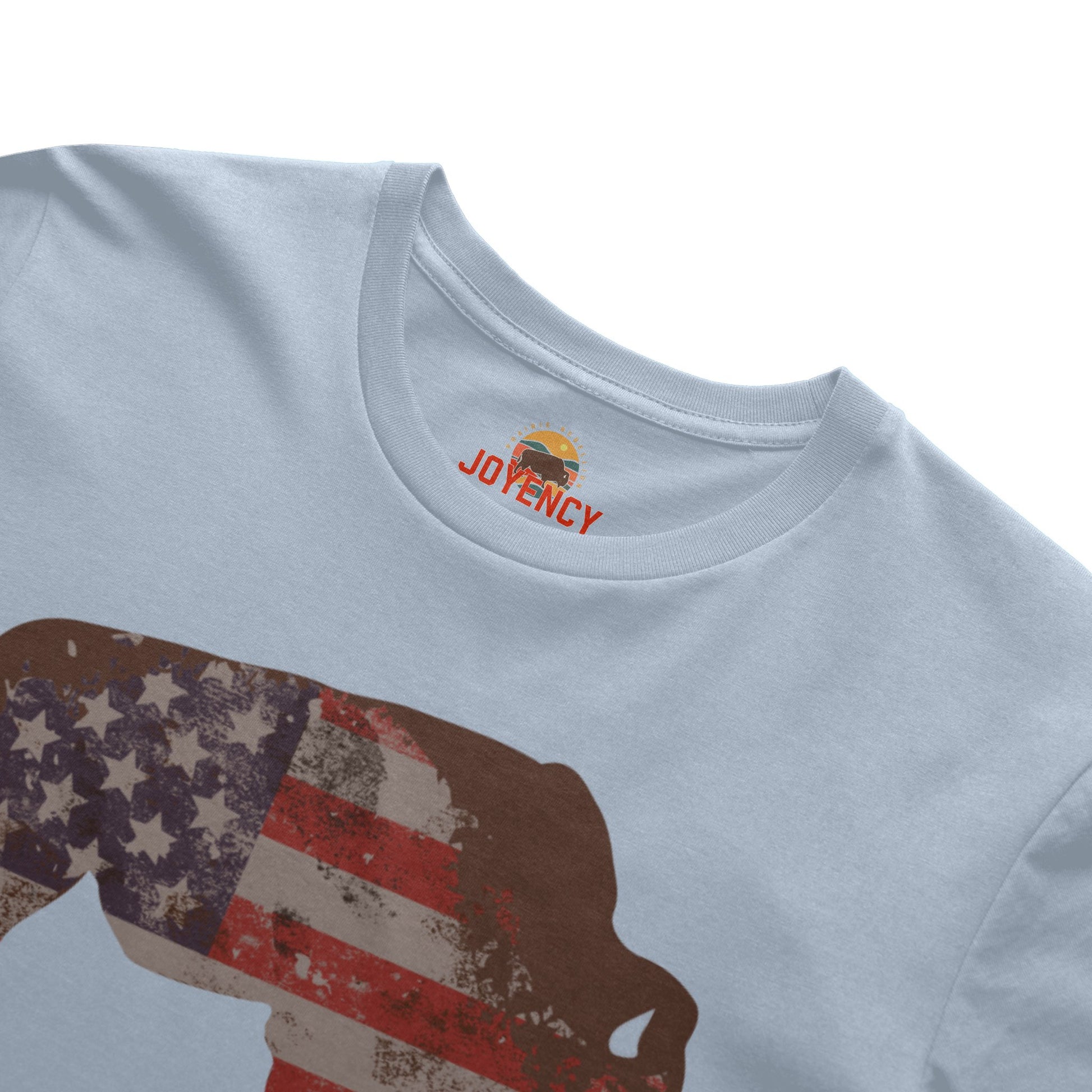 Joyency Buffalo Shirt with Distressed Flag, no words