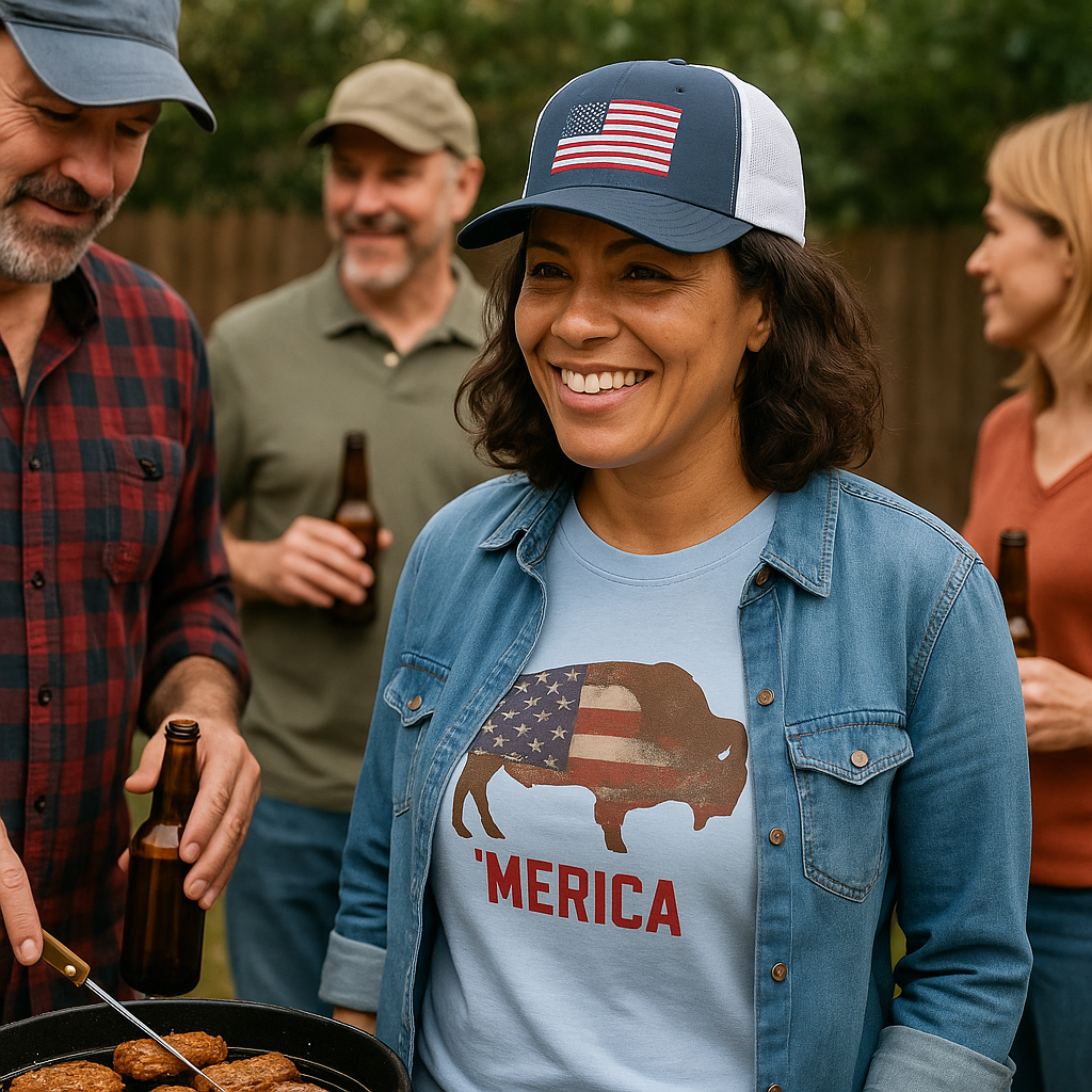 Star-Spangled Swagger: American Flag Hat USA-Made-White Mesh Trucker Cap