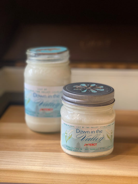 Down in the Valley soy candle jar