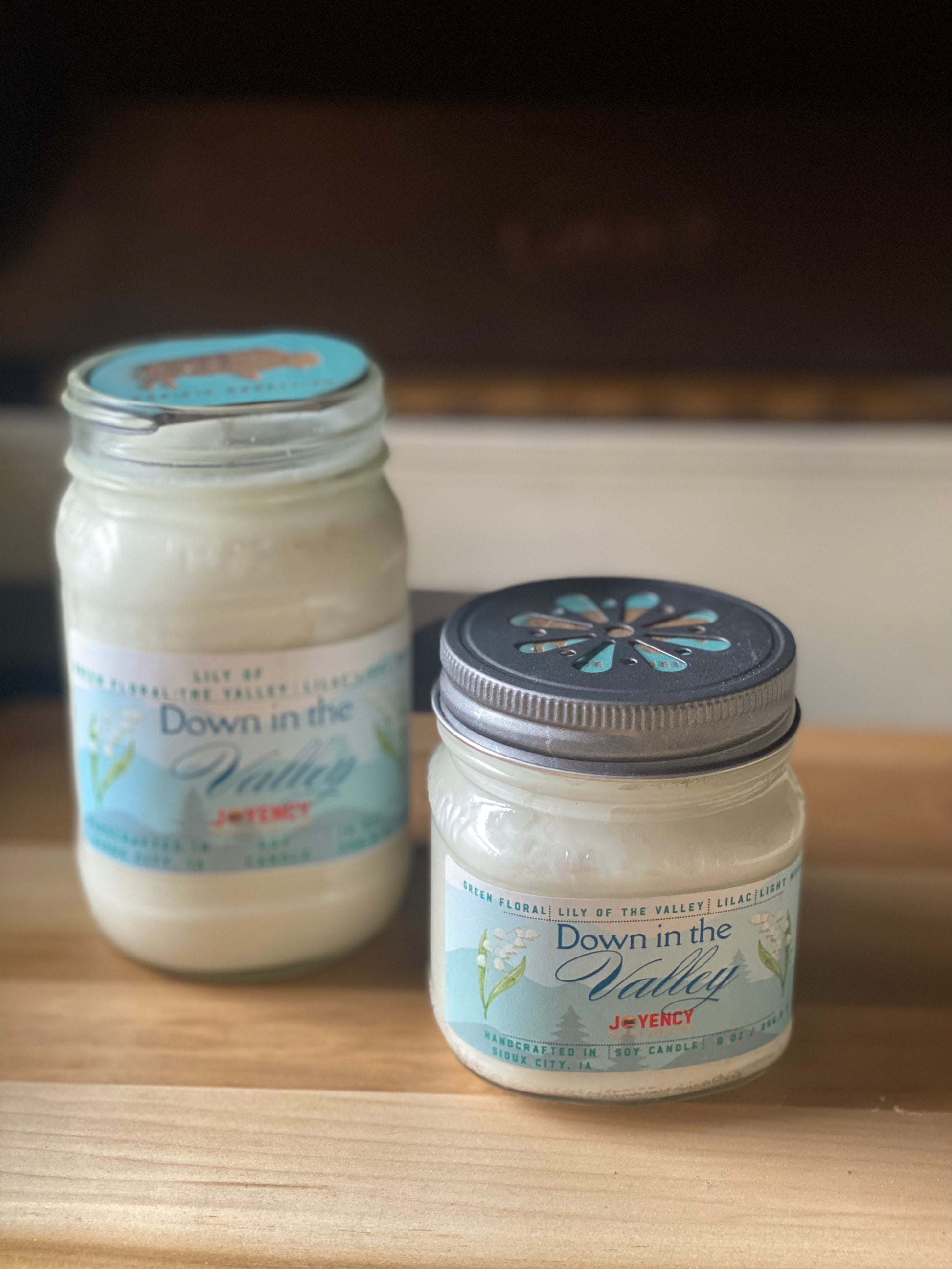 Down in the Valley soy candle jar