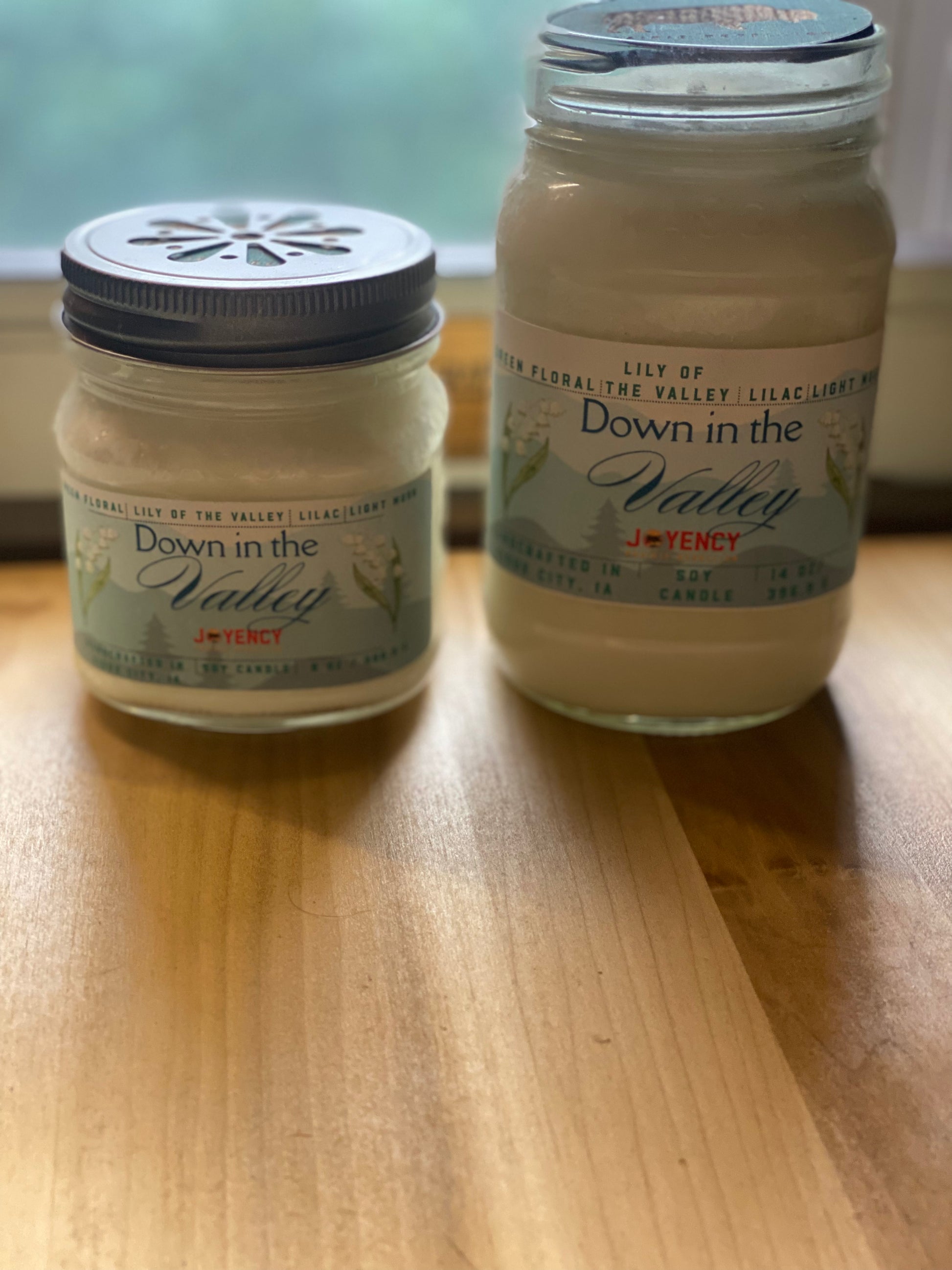 Down in the Valley soy candle jar