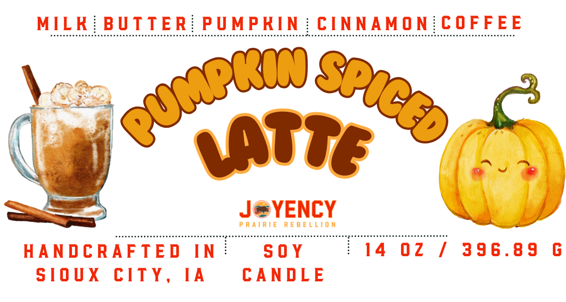Pumpkin Spiced Latte soy candle jar.