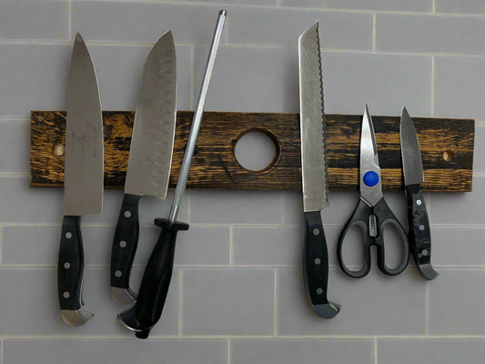 Whiskey Stave Kitchen Knife Holder