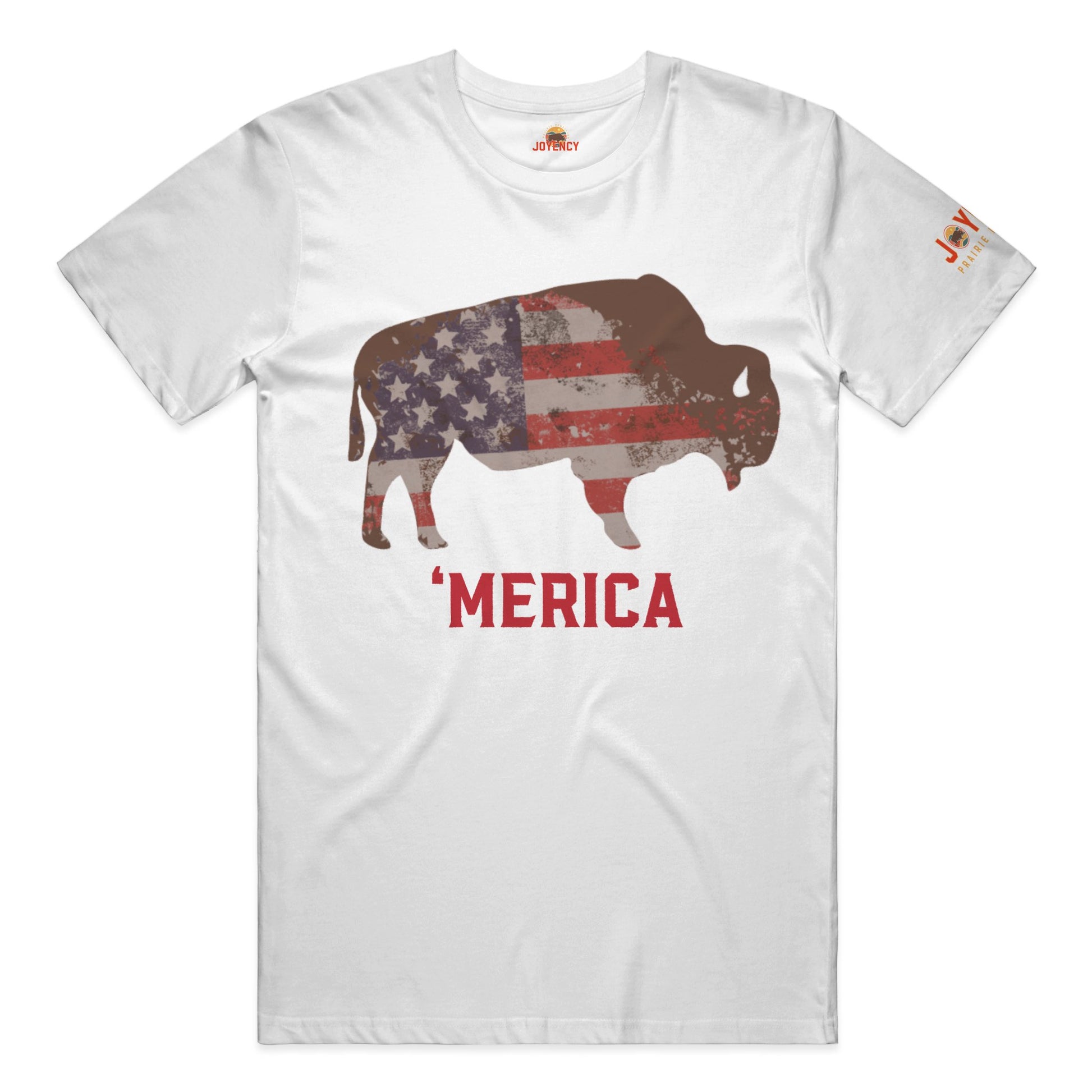 Joyency 'Merica Buffalo Shirt featuring bold red lettering