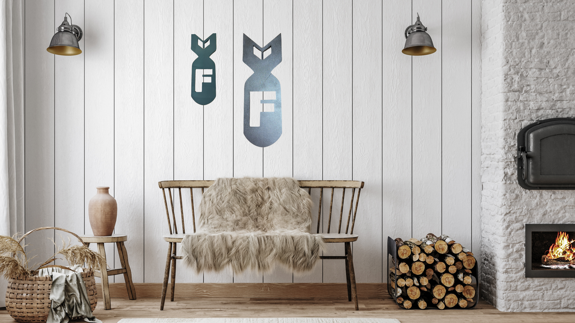 Wooden F_or_T_Bombs Wall Decor