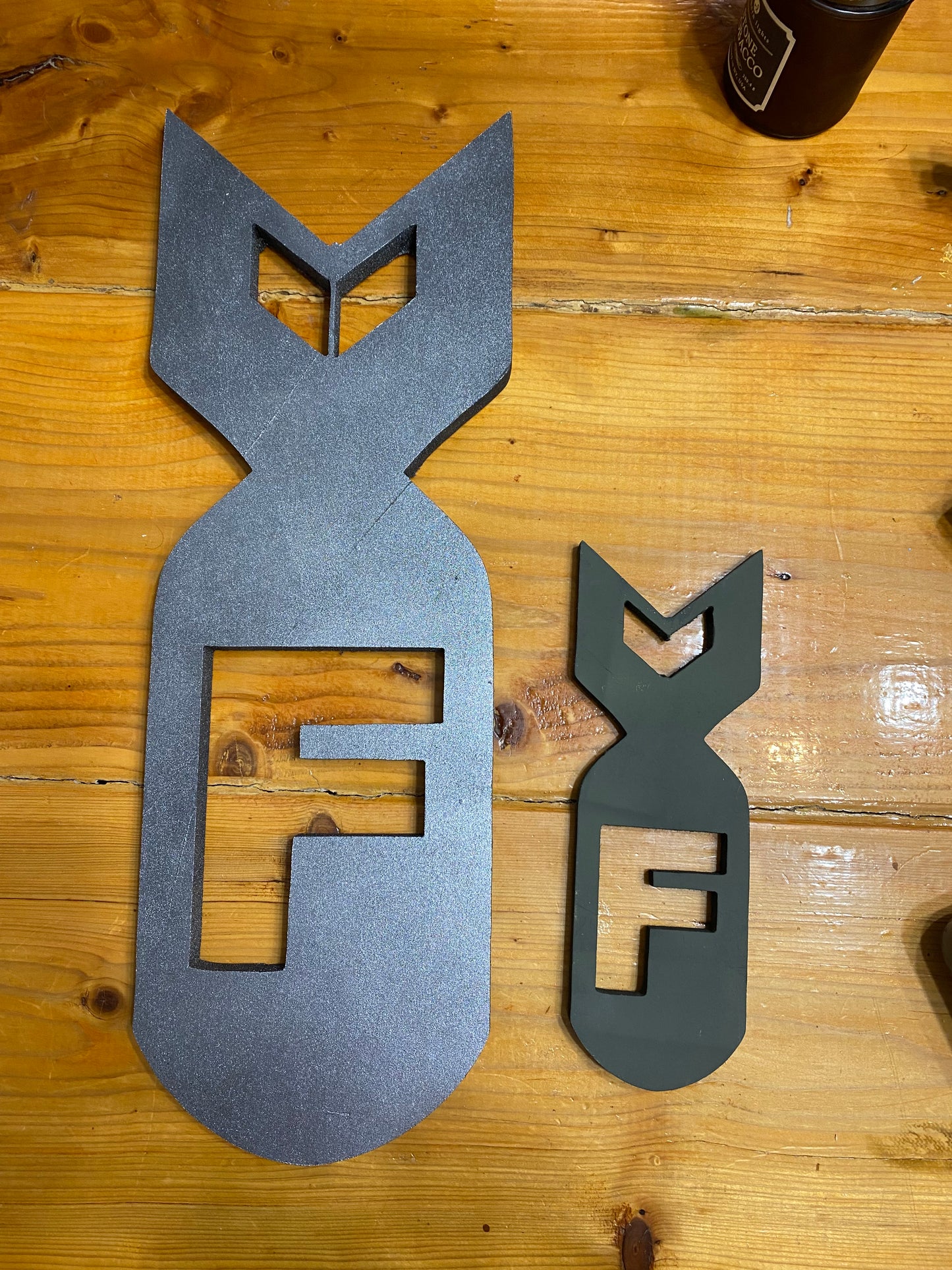 Wooden F_or_T_Bombs Wall Decor Close Up 2