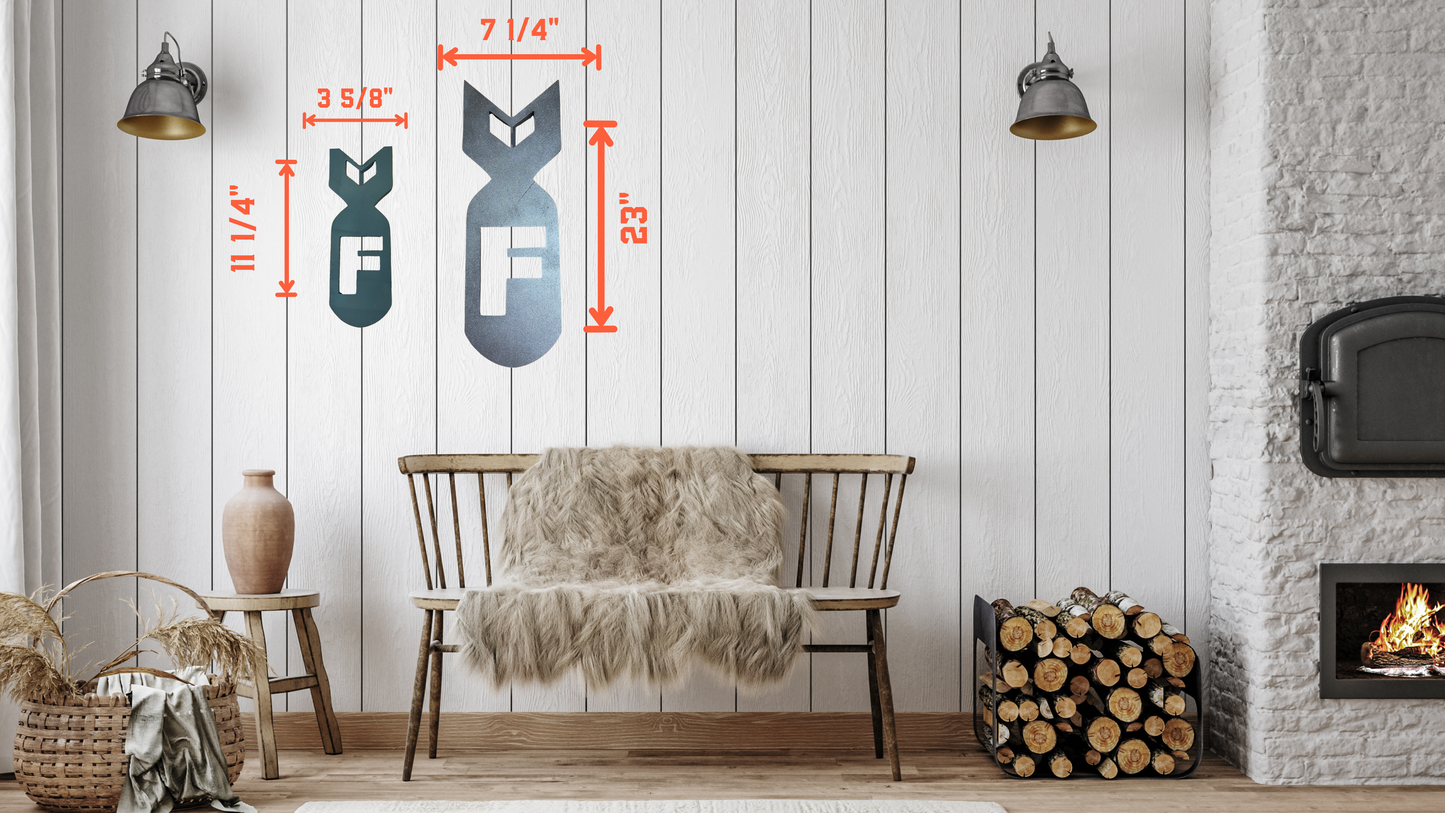 Wooden F_or_T_Bombs Wall Decor Size