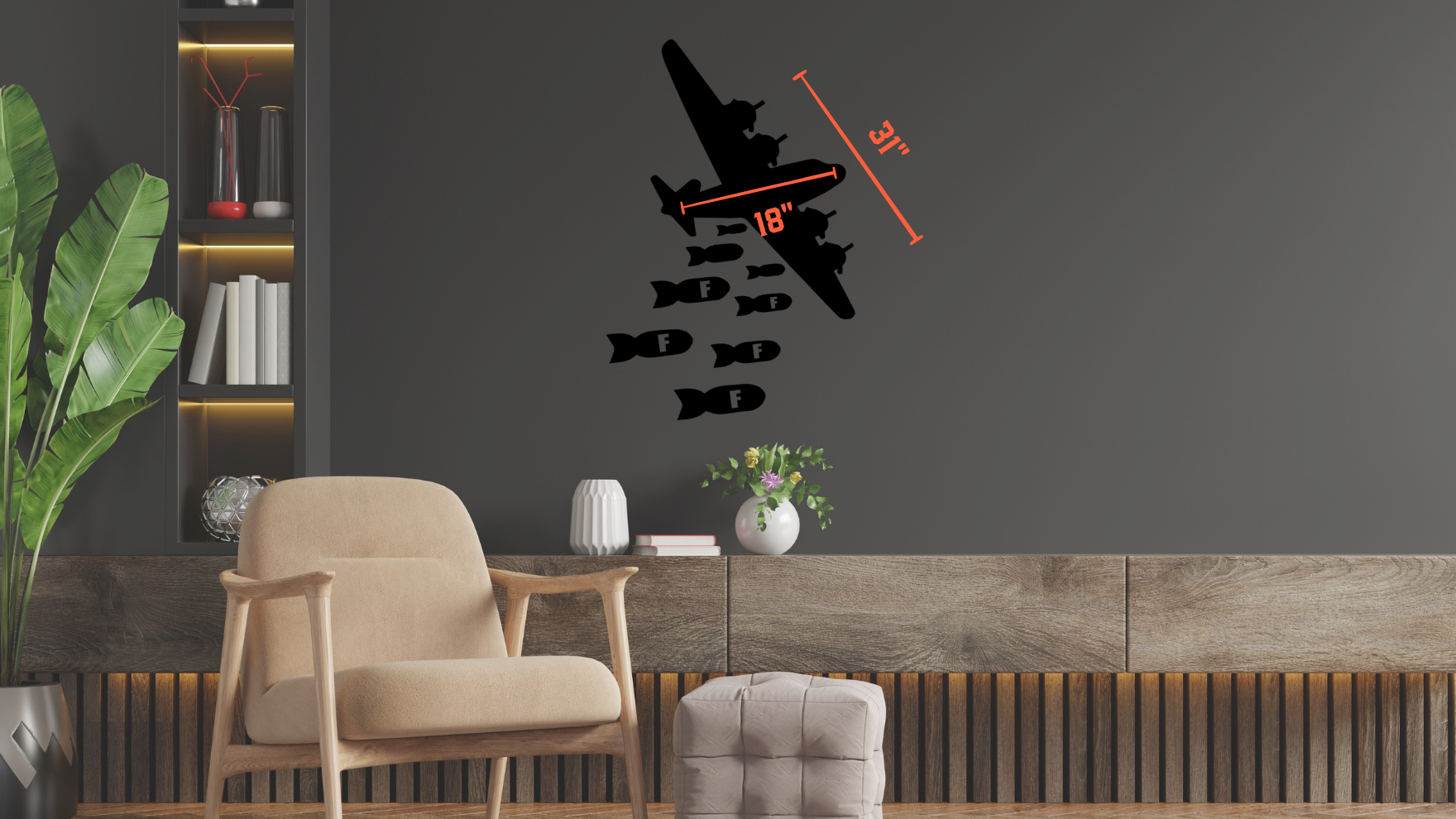 Wooden Man Mobile F or T Bombs Size