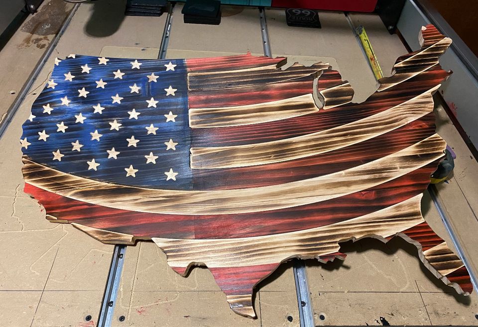 Rustic Flag Over United States American