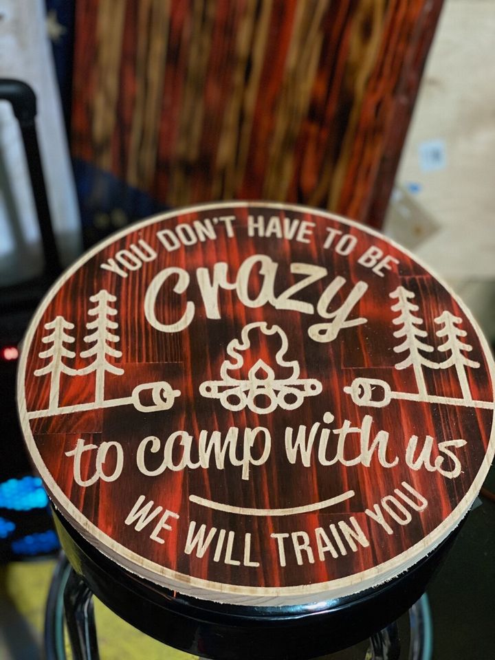 We Will Train You Camping Sign